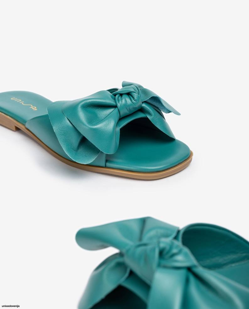 Unisa čevlje ravno sandal s pentljo ženske zelena - Unisa on Sale