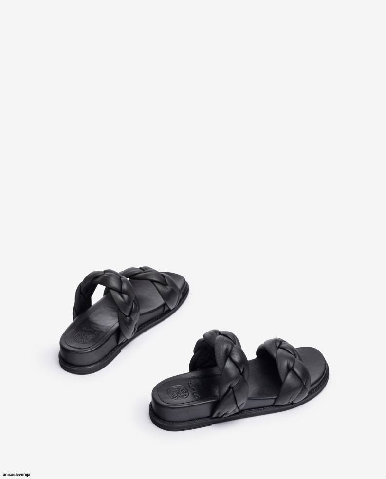 Unisa čevlje sandal s pletenimi paščki ženske Črna - Unisa on Sale