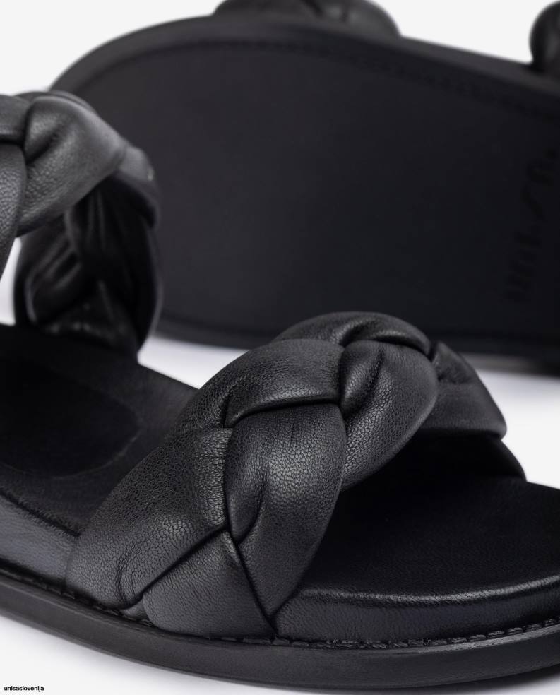 Unisa čevlje sandal s pletenimi paščki ženske Črna - Unisa on Sale