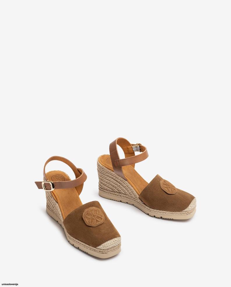 Unisa čevlje espadrila z ujemajočim se monogramom ženske rjav - Unisa near me