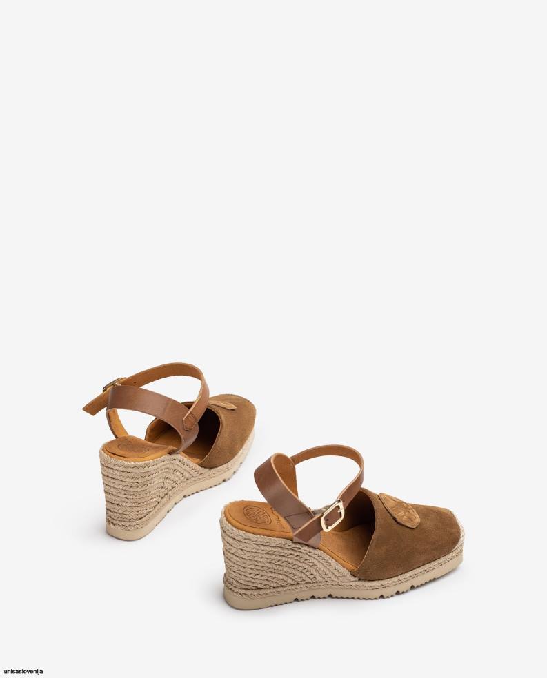 Unisa čevlje espadrila z ujemajočim se monogramom ženske rjav - Unisa near me
