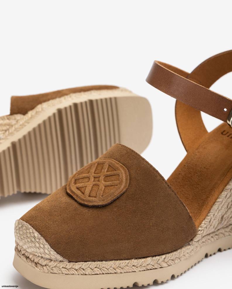 Unisa čevlje espadrila z ujemajočim se monogramom ženske rjav - Unisa near me