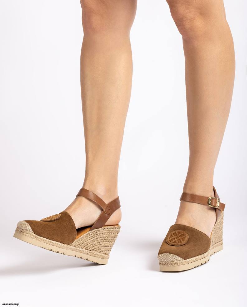 Unisa čevlje espadrila z ujemajočim se monogramom ženske rjav - Unisa near me