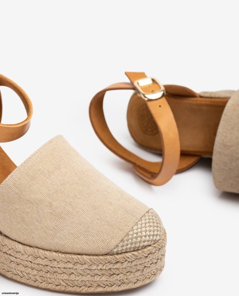 Unisa čevlje espadrile izdelane v ecolinu ženske bež - Unisa Store
