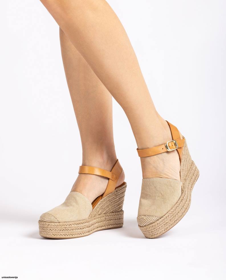 Unisa čevlje espadrile izdelane v ecolinu ženske bež - Unisa Store