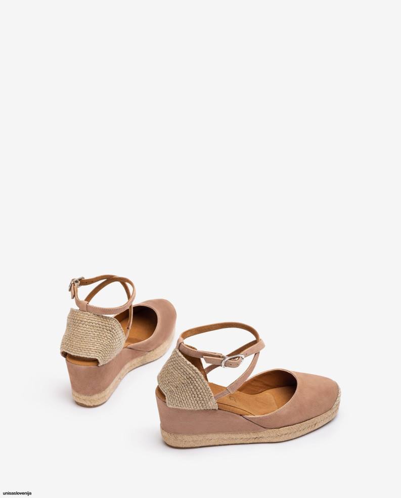 Unisa čevlje espadrile vamp pete iz semiša ženske roza - Unisa Online Shopping