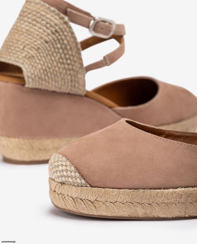 Unisa čevlje espadrile vamp pete iz semiša ženske roza - Unisa Online Shopping