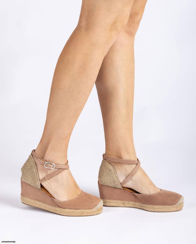 Unisa čevlje espadrile vamp pete iz semiša ženske roza - Unisa Online Shopping