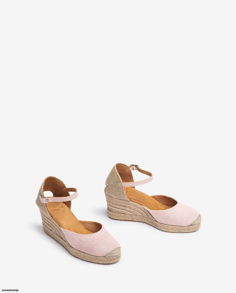 Unisa čevlje espadrile vamp pete v ecolinu ženske roza - Unisa Store