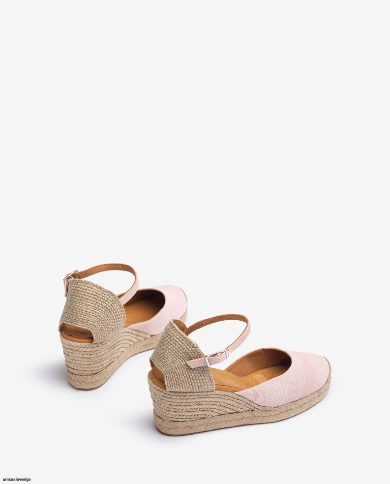Unisa čevlje espadrile vamp pete v ecolinu ženske roza - Unisa Store