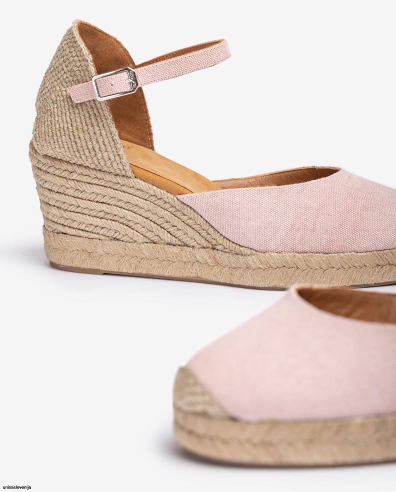 Unisa čevlje espadrile vamp pete v ecolinu ženske roza - Unisa Store