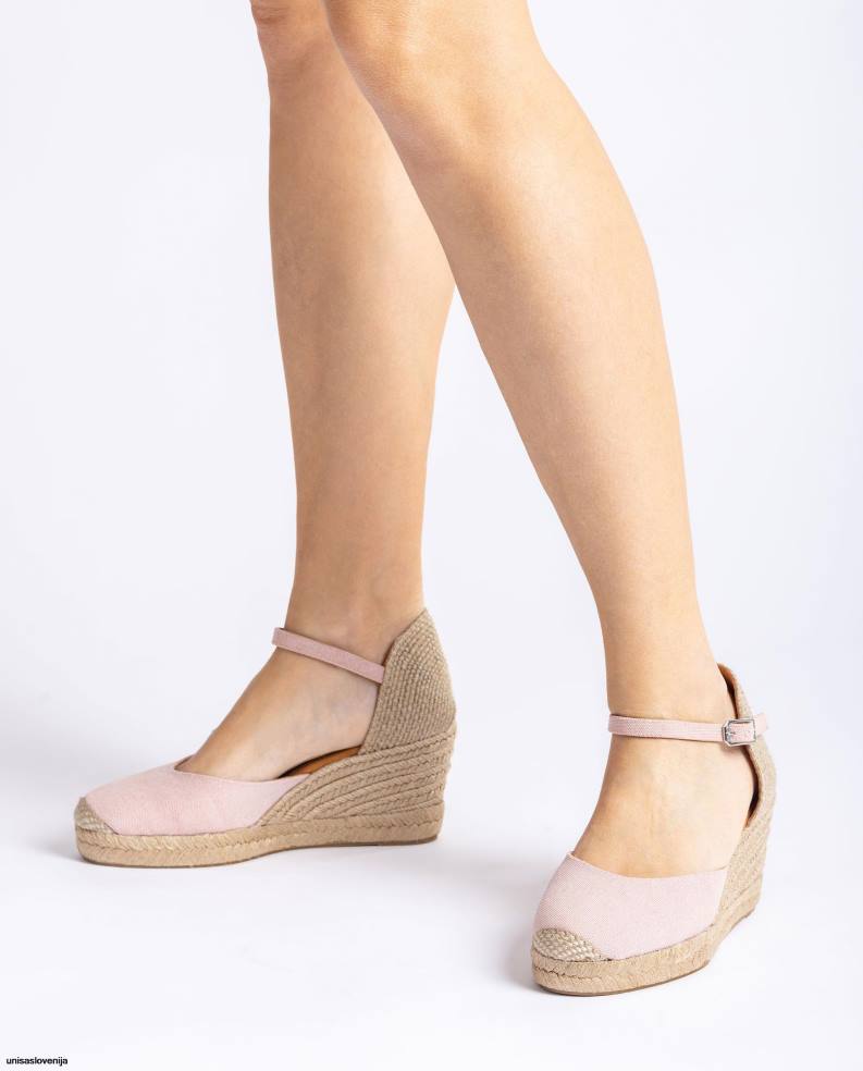Unisa čevlje espadrile vamp pete v ecolinu ženske roza - Unisa Store