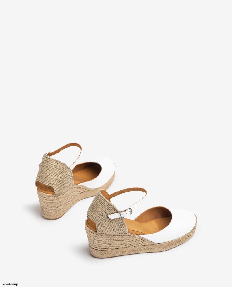 Unisa čevlje espadrile vamp pete v usnju ženske bela - Unisa near me