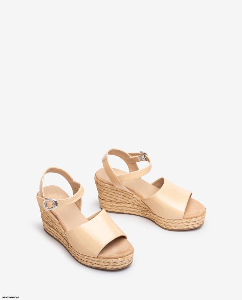 Unisa čevlje širok sandal iz vampa in jute ženske roza - Unisa on Sale