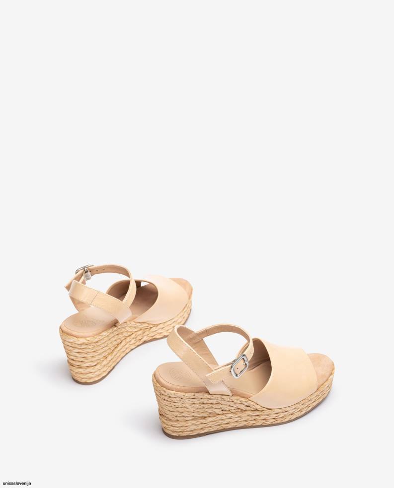 Unisa čevlje širok sandal iz vampa in jute ženske roza - Unisa on Sale