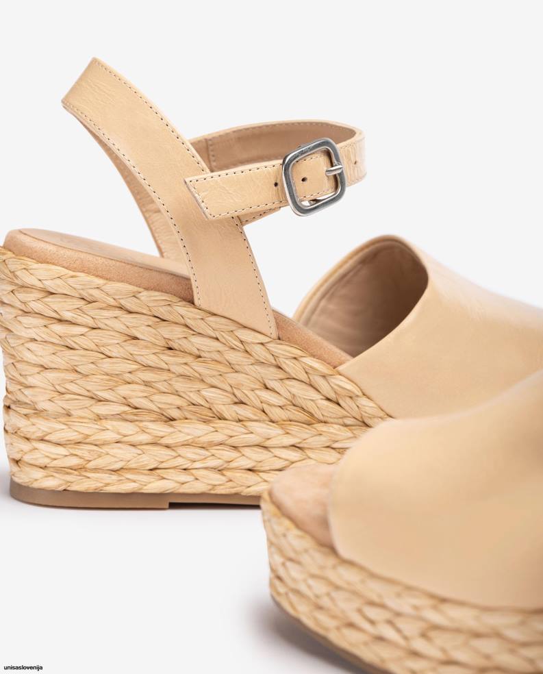 Unisa čevlje širok sandal iz vampa in jute ženske roza - Unisa on Sale