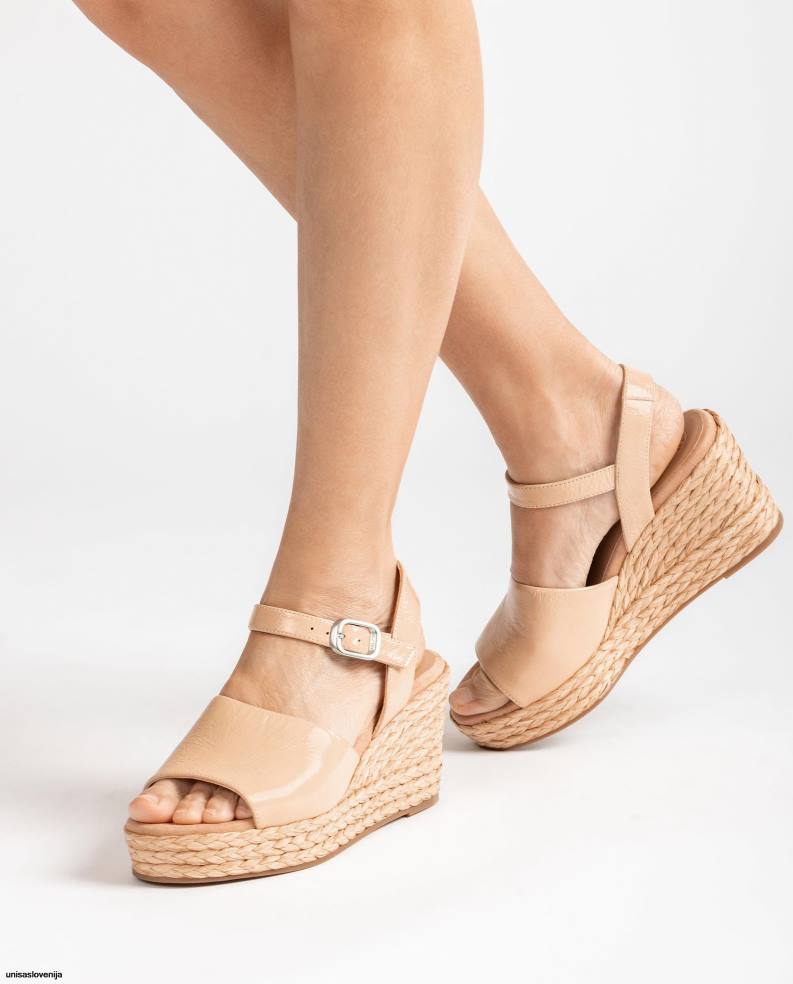 Unisa čevlje širok sandal iz vampa in jute ženske roza - Unisa on Sale