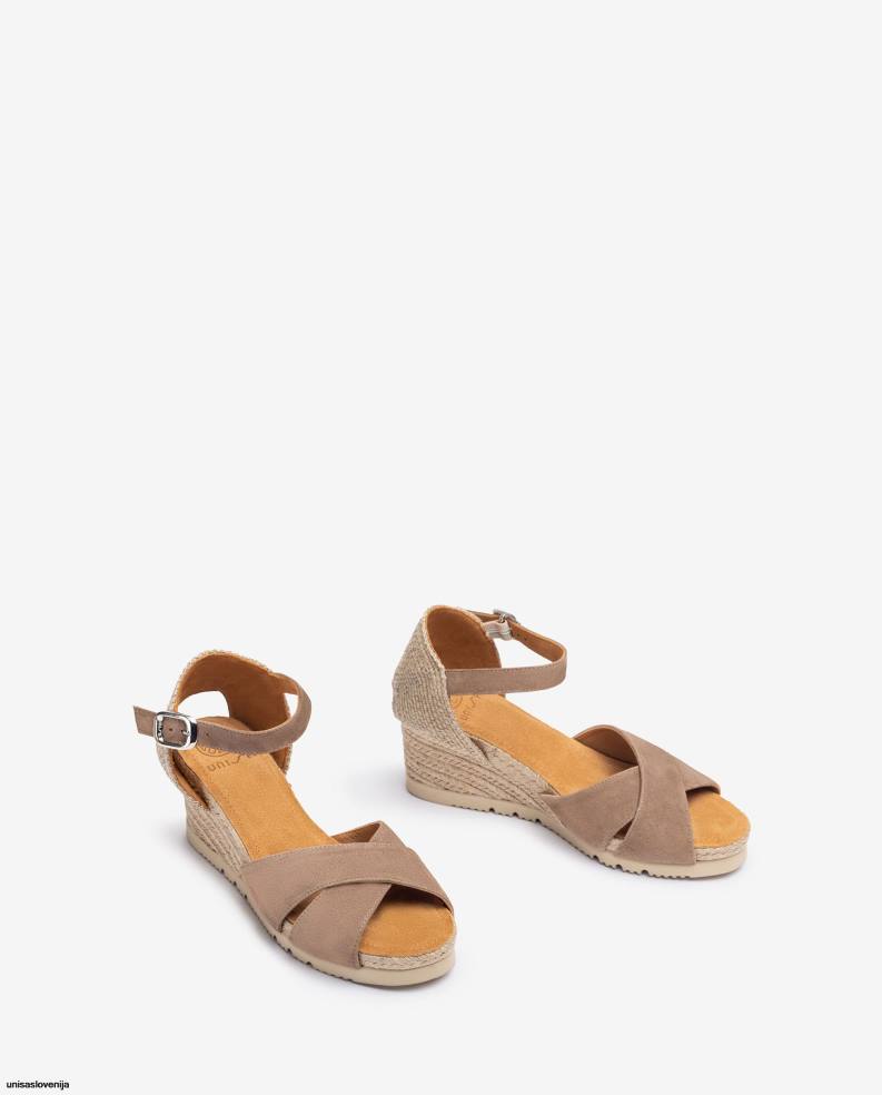 Unisa čevlje sandal iz jute s prečnim trakom ženske rjav - Unisa Slovenija