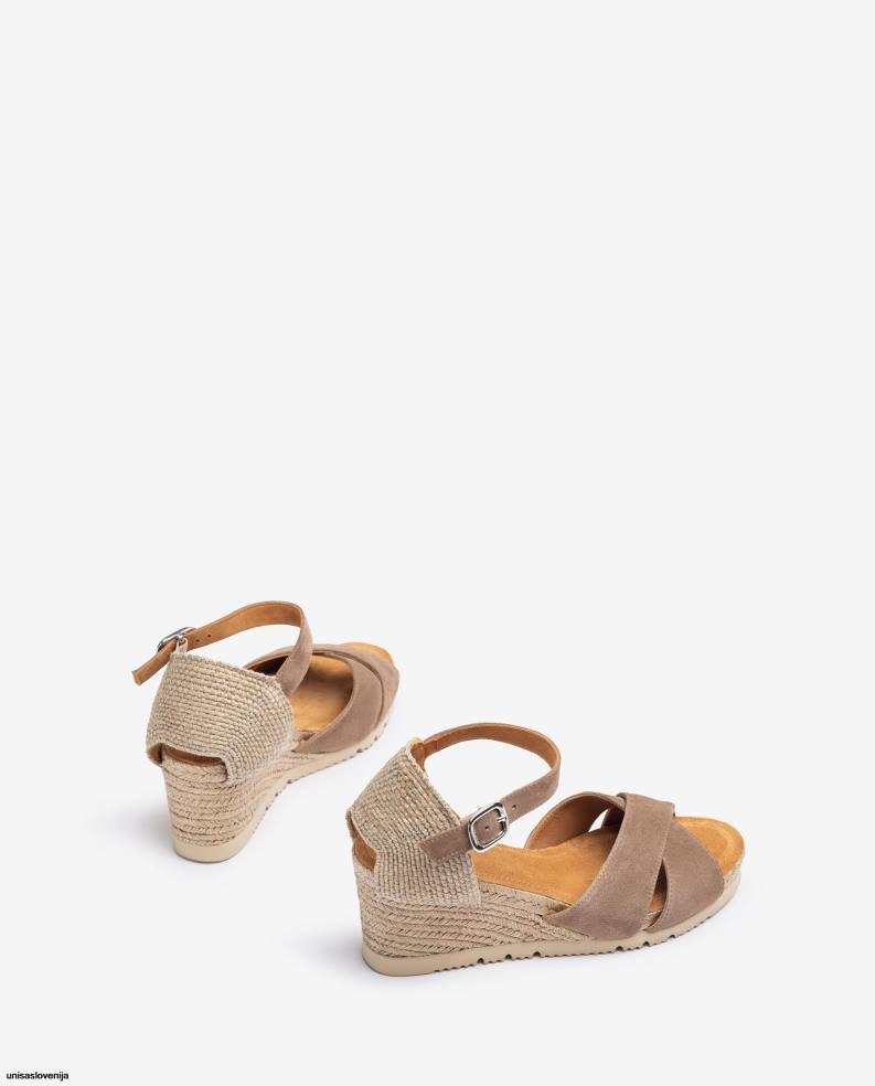 Unisa čevlje sandal iz jute s prečnim trakom ženske rjav - Unisa Slovenija