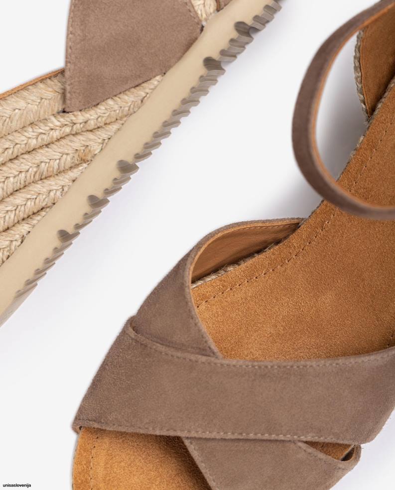 Unisa čevlje sandal iz jute s prečnim trakom ženske rjav - Unisa Slovenija