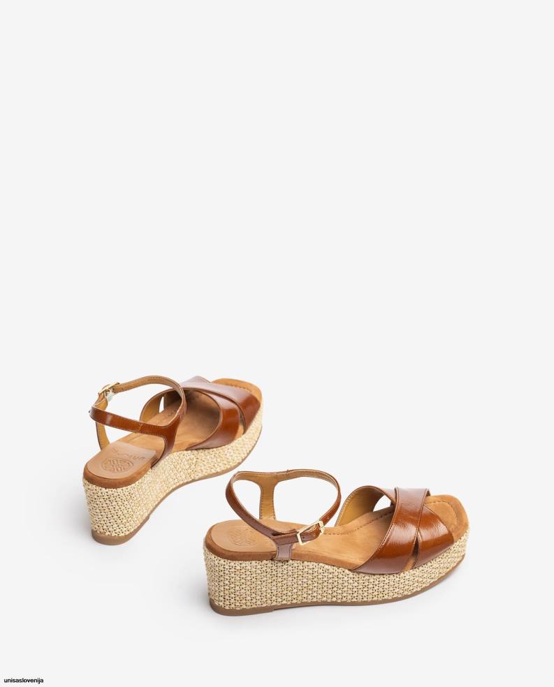 Unisa čevlje sandal s peto iz rafije ženske rjav - Unisa Online Shopping