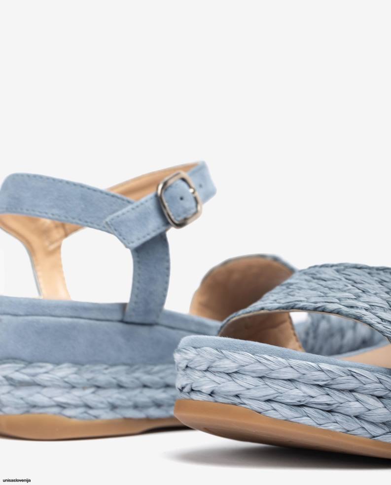Unisa čevlje ujemajoč se sandal iz jute in semiša ženske modra - Unisa near me