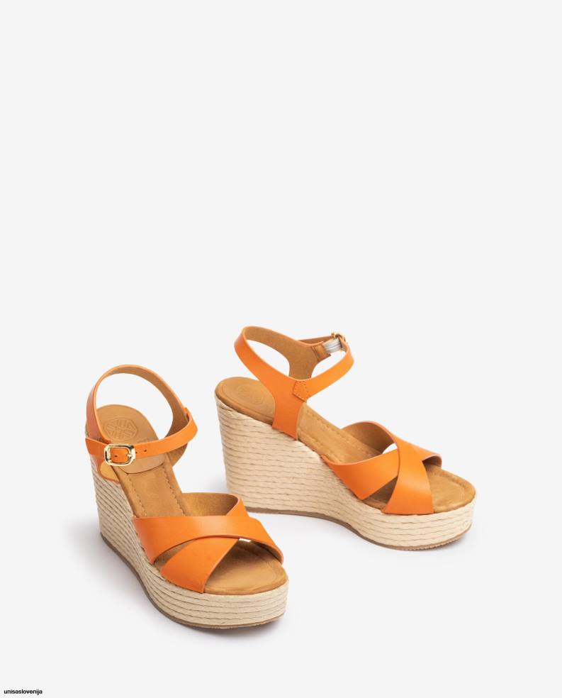 Unisa čevlje visok sandal na klin ženske oranžna - Unisa Online Shopping