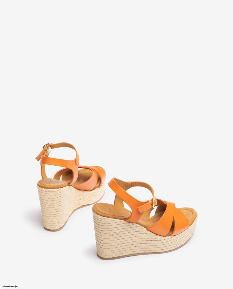 Unisa čevlje visok sandal na klin ženske oranžna - Unisa Online Shopping