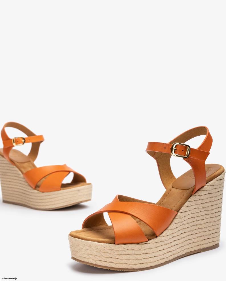 Unisa čevlje visok sandal na klin ženske oranžna - Unisa Online Shopping