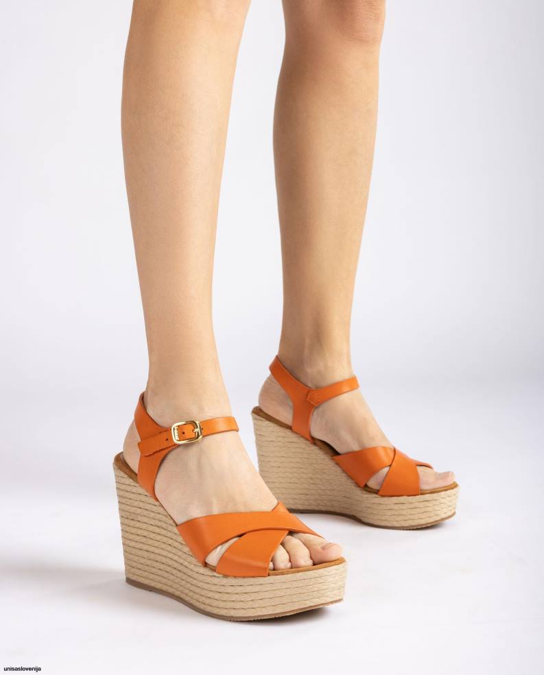 Unisa čevlje visok sandal na klin ženske oranžna - Unisa Online Shopping