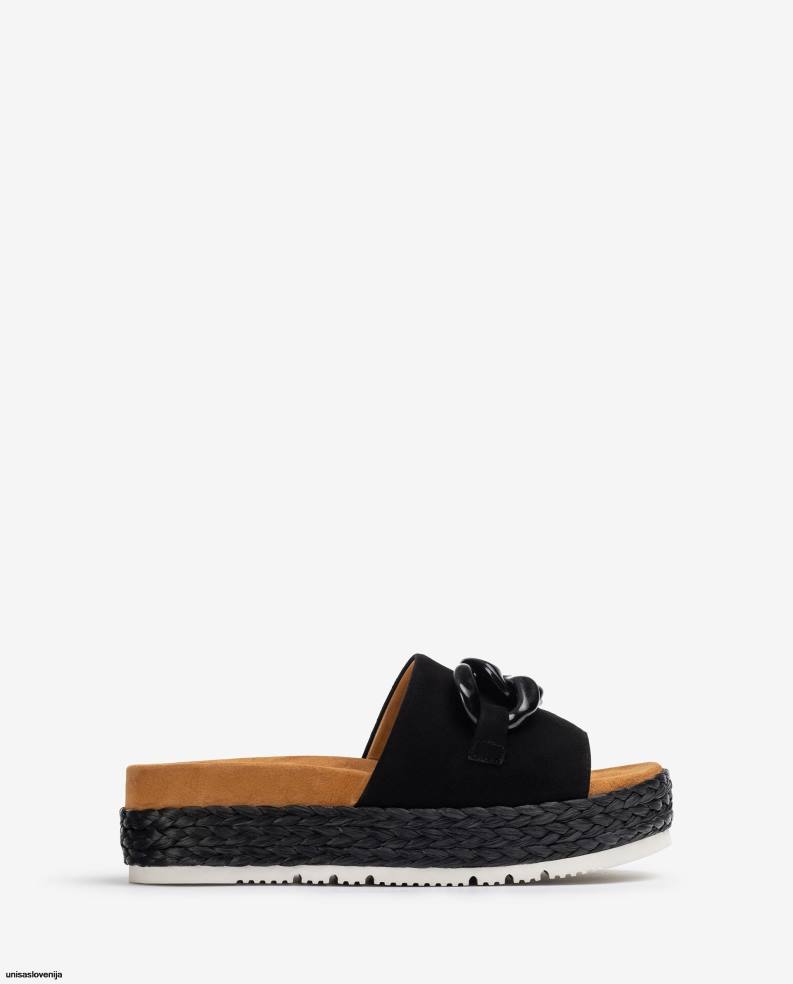 Unisa čevlje sandal z verižico ženske Črna - Unisa Store