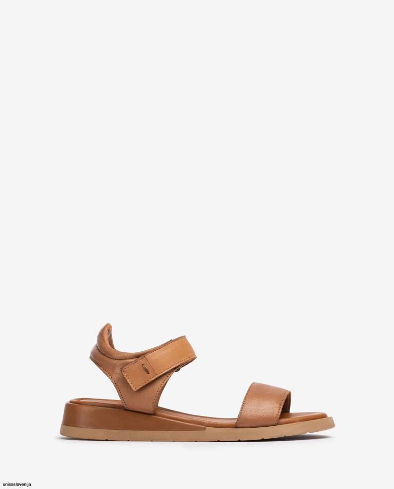 Unisa čevlje udoben usnjen sandal ženske rjav - Unisa on Sale