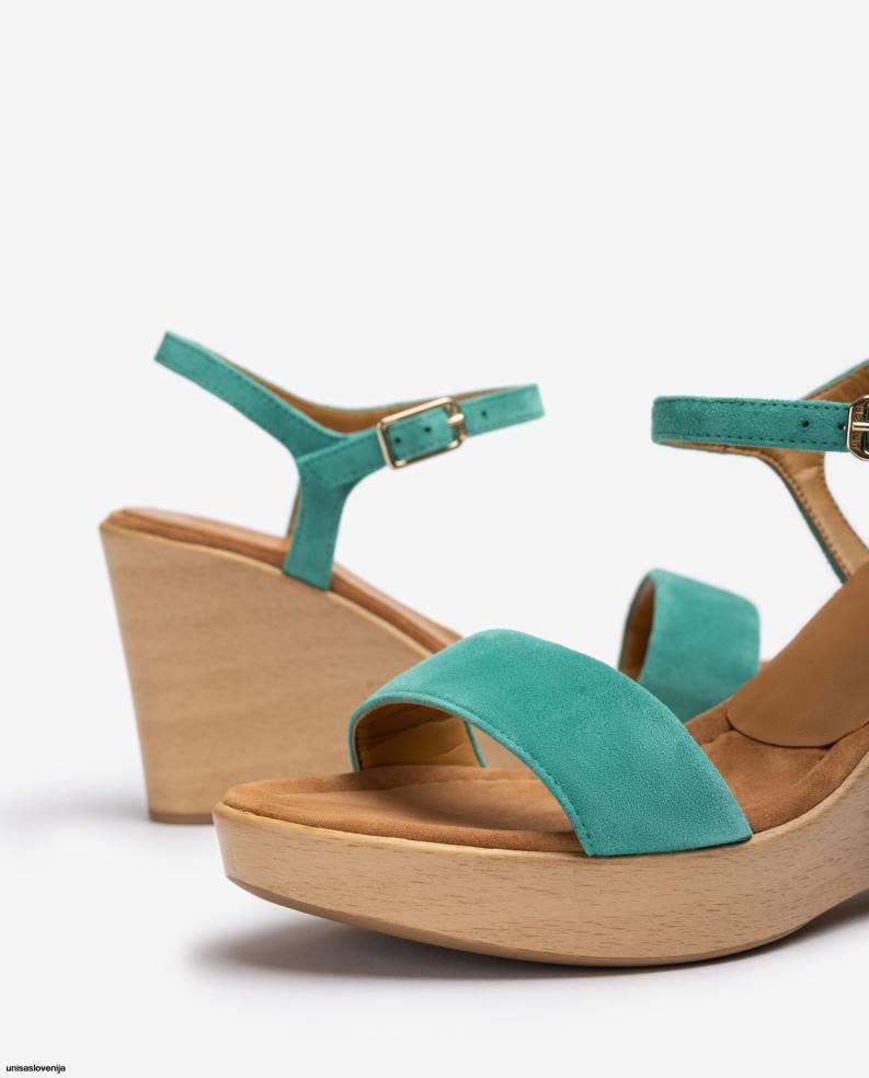 Unisa čevlje semiš sandal z blokom ženske zelena - Unisa Online Shopping