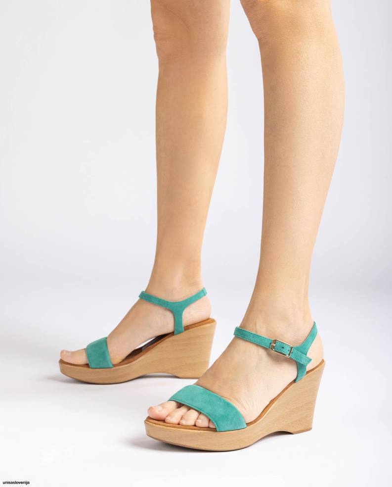 Unisa čevlje semiš sandal z blokom ženske zelena - Unisa Online Shopping