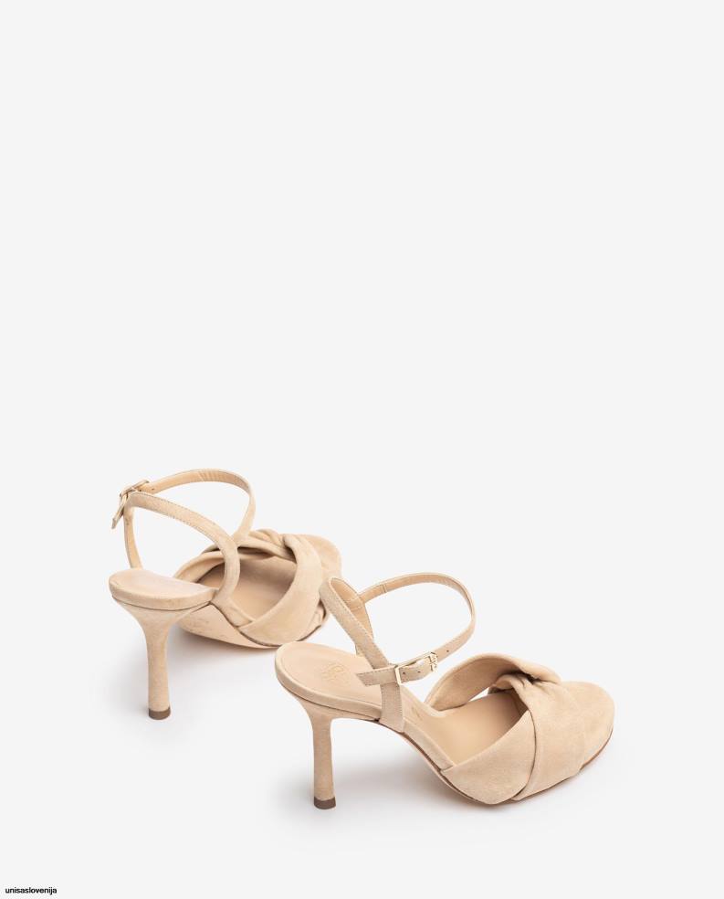 Unisa čevlje crossover vamp sandal z visoko peto ženske bež - Unisa Store