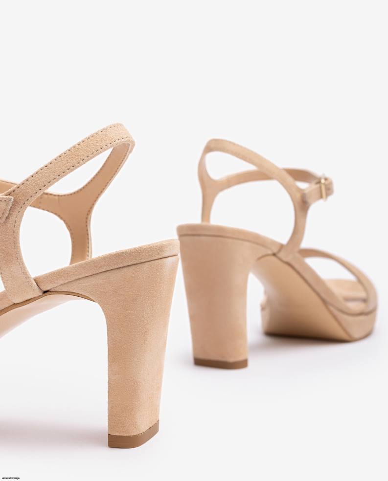 Unisa čevlje sandal iz semiša ženske bež - Unisa Online Shopping