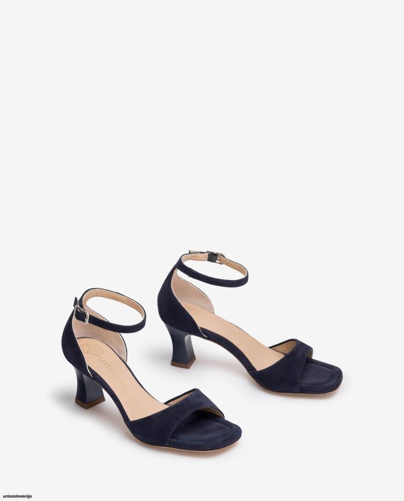 Unisa čevlje sandal iz semiša s srednjo peto ženske modra - Unisa Store