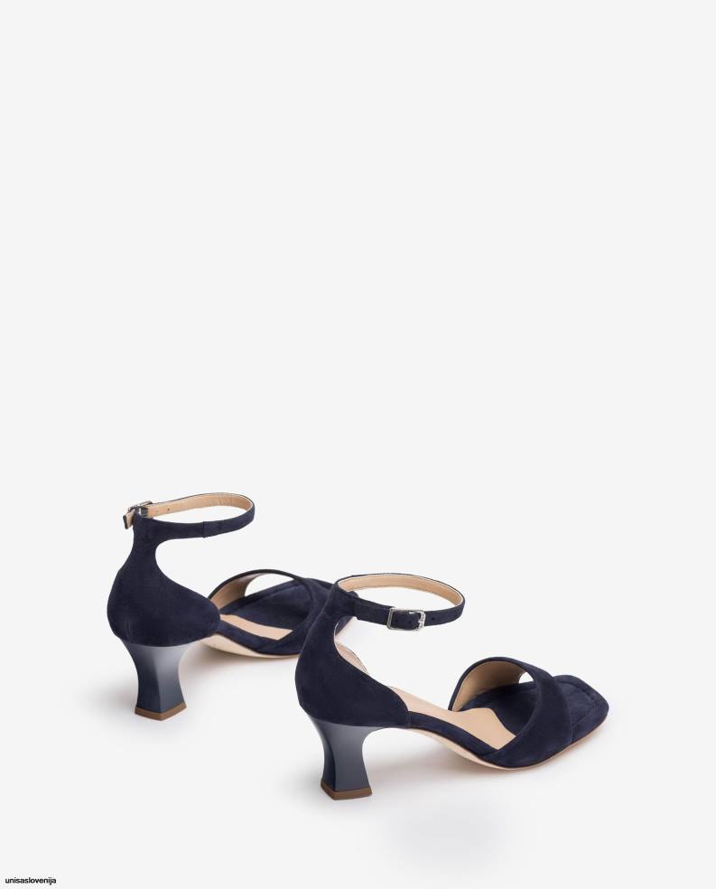 Unisa čevlje sandal iz semiša s srednjo peto ženske modra - Unisa Store
