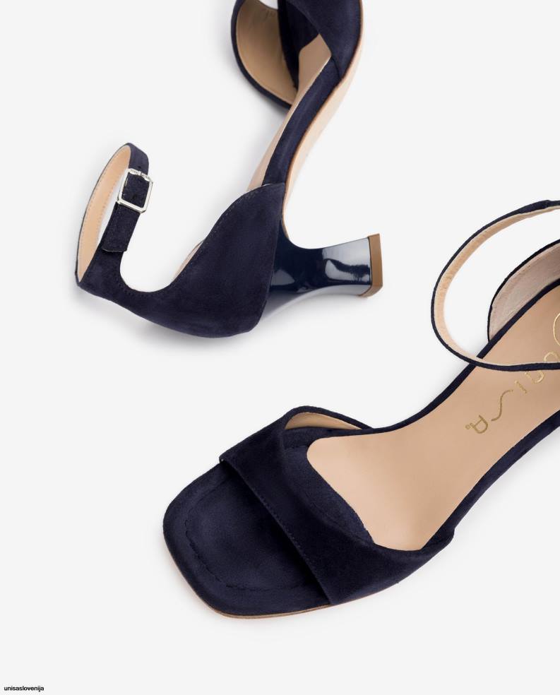 Unisa čevlje sandal iz semiša s srednjo peto ženske modra - Unisa Store