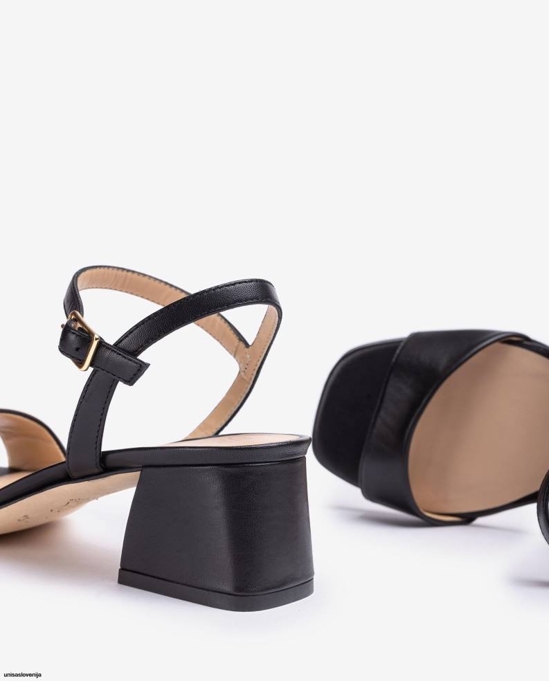 Unisa čevlje sandal s široko peto ženske Črna - Unisa on Sale