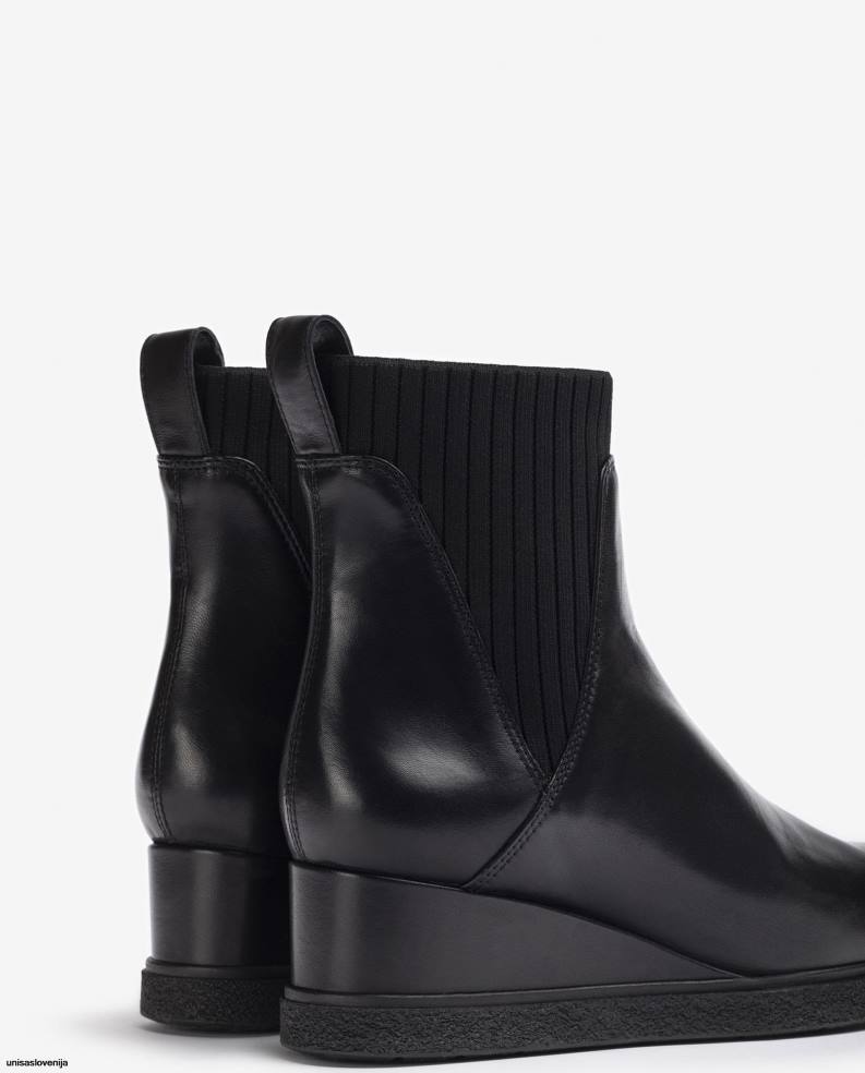 Unisa čevlje usnjen gležnjar na klin ženske moda - Unisa Store