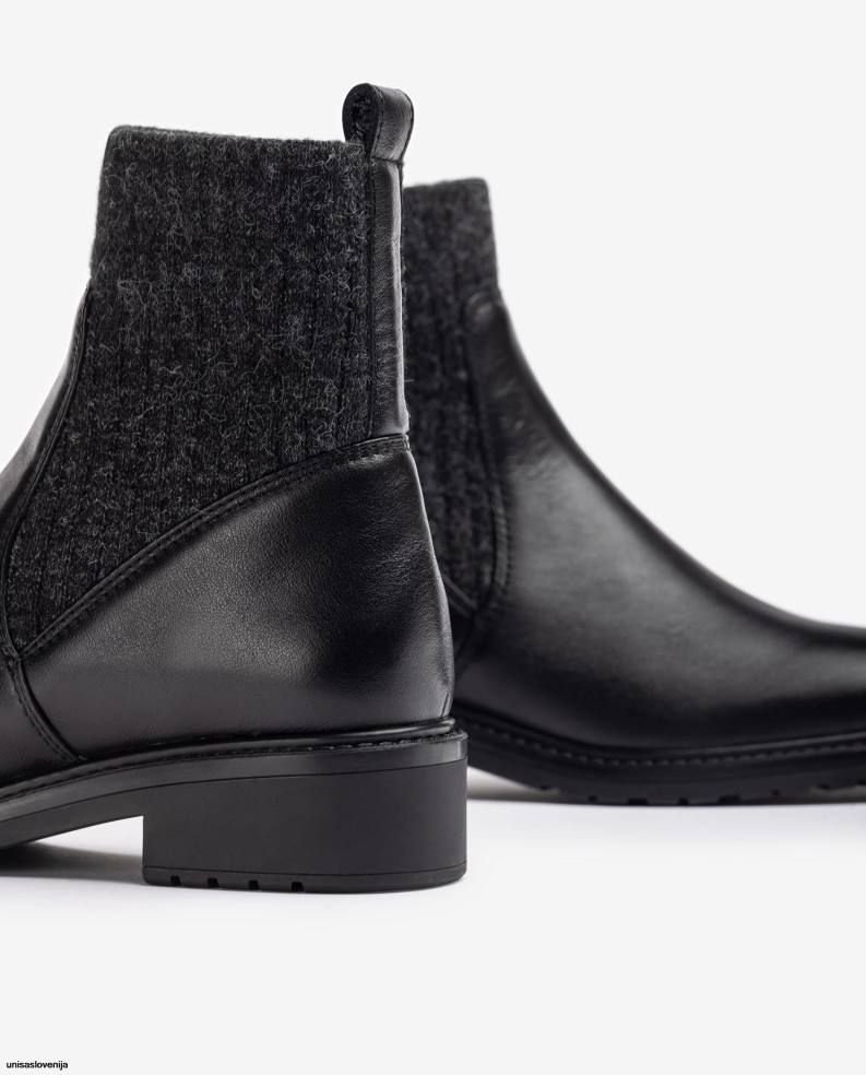 Unisa čevlje usnjeni gležnarji z raztegljivo tkanino v zgornjem delu. ženske moda - Unisa on Sale